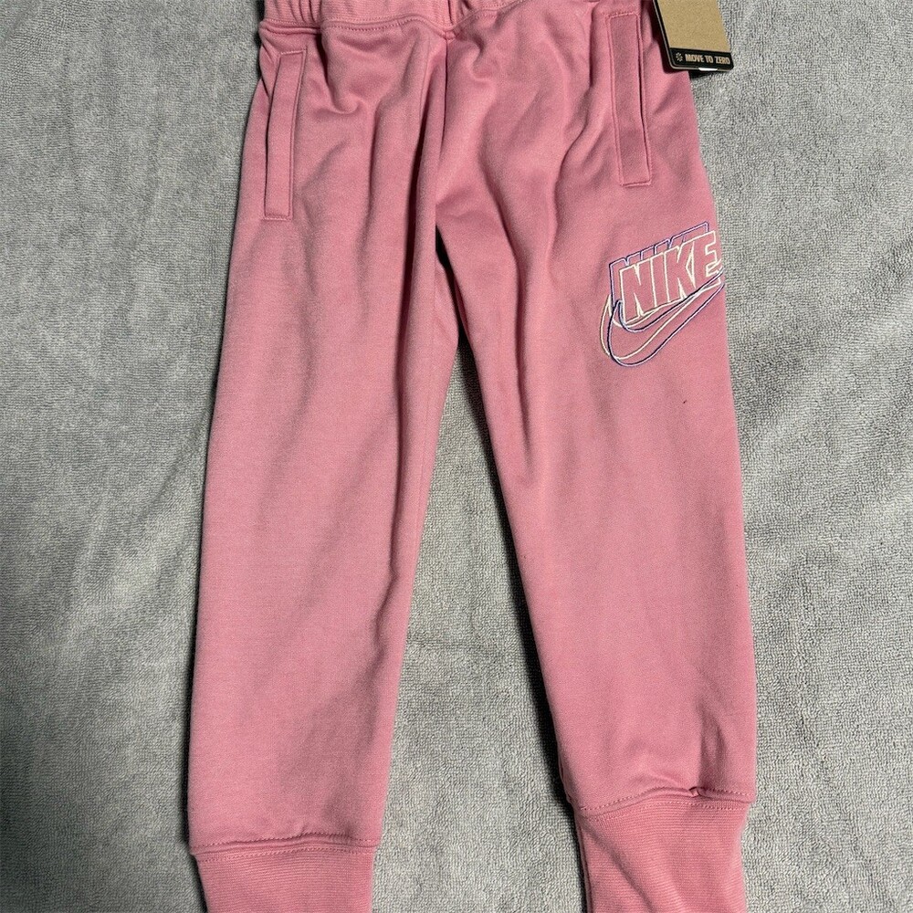 Nike Sportswear Club Fleece Girls Jogger Pants Pink Logo Size 4XS (3-4)